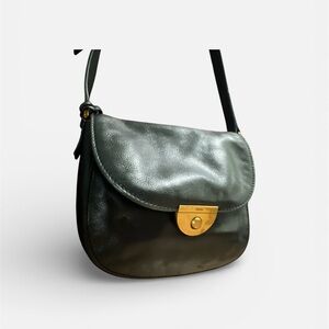 Fossil Charcoal Leather Crossbody Bag